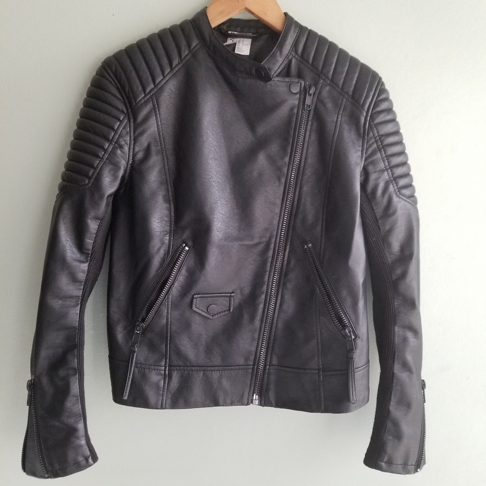 H&M moto faux leather jacket